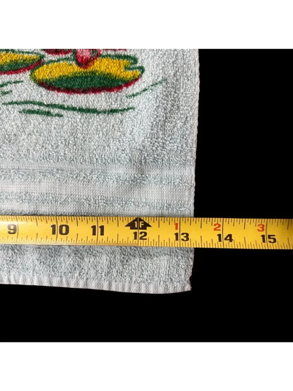 Vintage Bath Hand Towel Set Pink Swan Lily Pads 1950s Retro Bathroom Decor